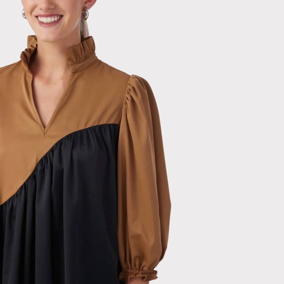 CROSBY by Mollie Burch Story Mini Dress Cappuccino Black XL NWOT - Picture 9 of 14